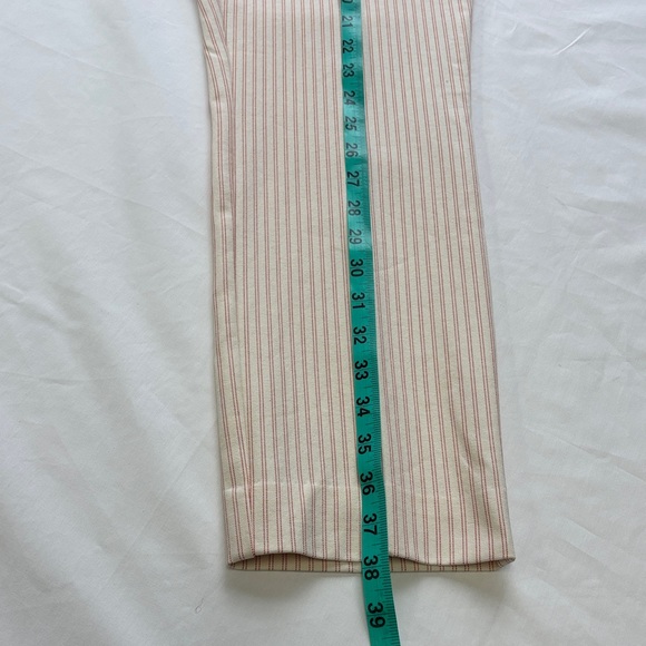 🤍 Anthropologie Essential Slim Striped Cream Pants Size 12 🤍 - Picture 13 of 16